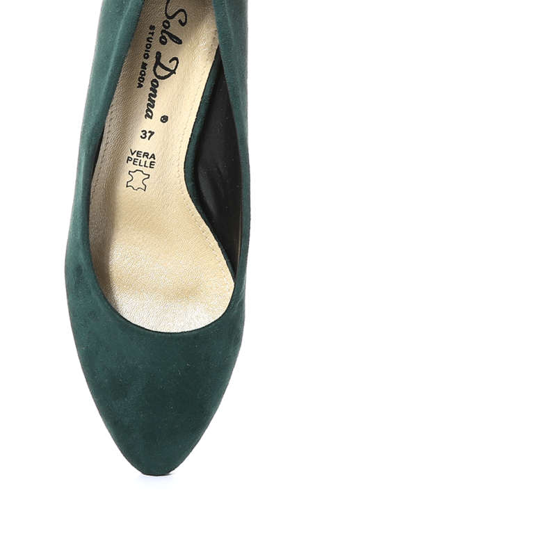 Solo Donna women pumps in green faux suede leather 1162DP1631VV
