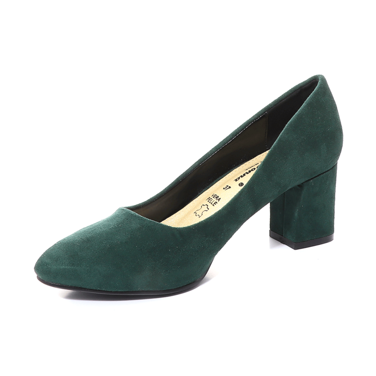 Solo Donna women pumps in green faux suede leather 1162DP1631VV