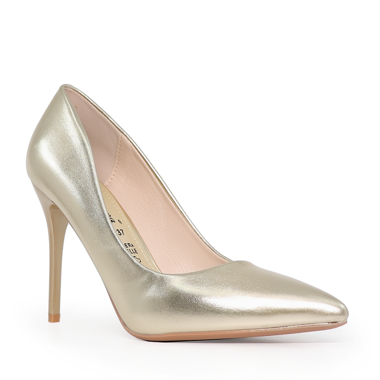 Pantofi stiletto femei Solo Donna aurii cu toc înalt 1164DP4101AU