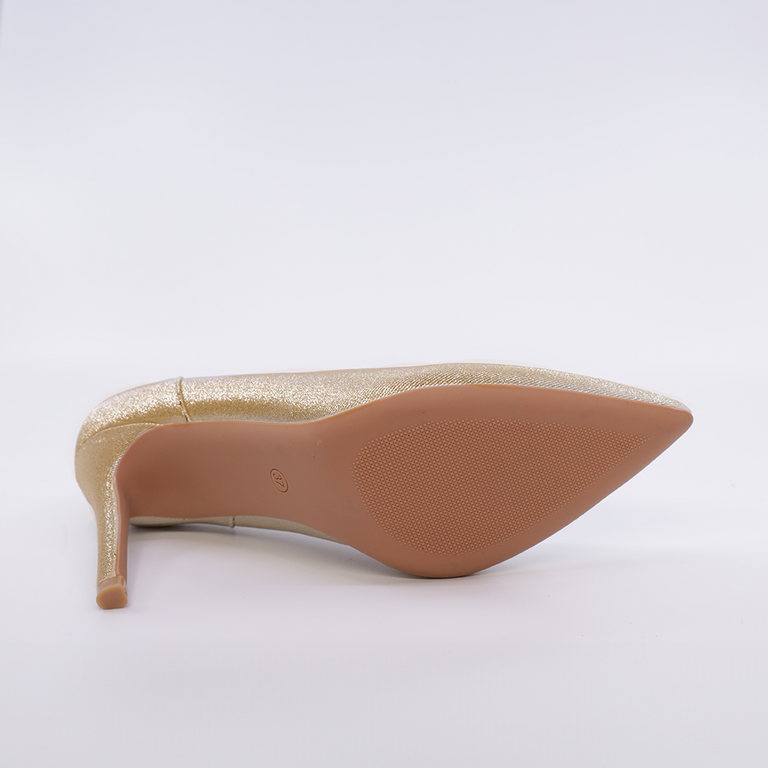 Pantofi stiletto femei Solo Donna aurii cu toc înalt 1167DP3330AU