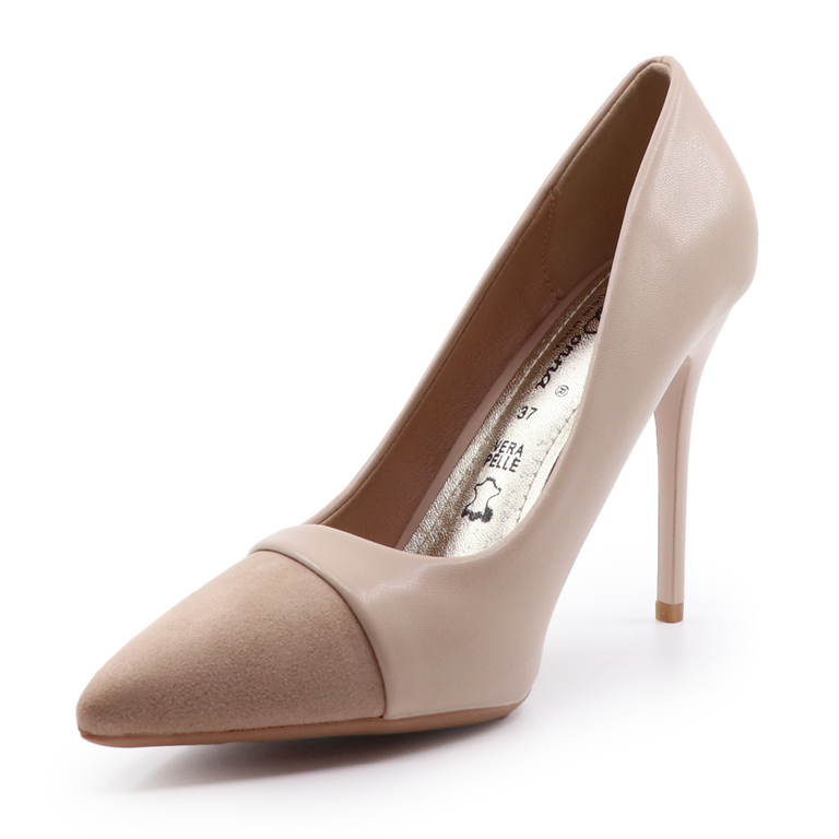Solo Donna high heel stiletto pumps in beige faux leather 2854DP8870BE