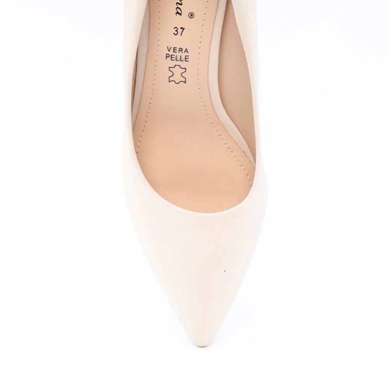 Women's Solo Donna beige stiletto pumps with a heel 1166DP2310BE