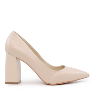 Pantofi stiletto femei Solo Donna bej cu toc gros 1169dp1110be 