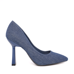 Women's Solo Donna navy blue stiletto shoes with asymmetric heel 1167DP2610JBL