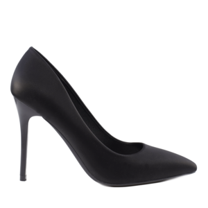 Solo Donna women stiletto pumps in black faux leather 2856DP88706N