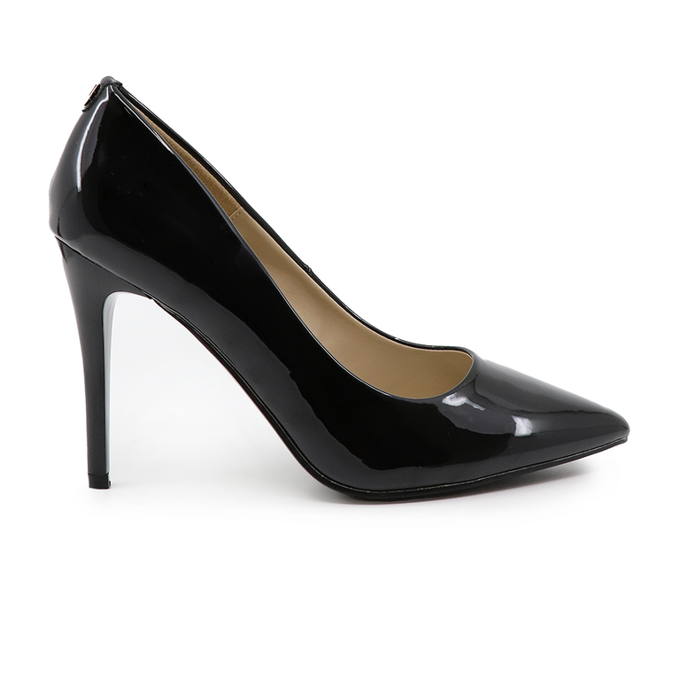Solo Donna women stiletto pumps in black faux patent leather  1164DP4753LN