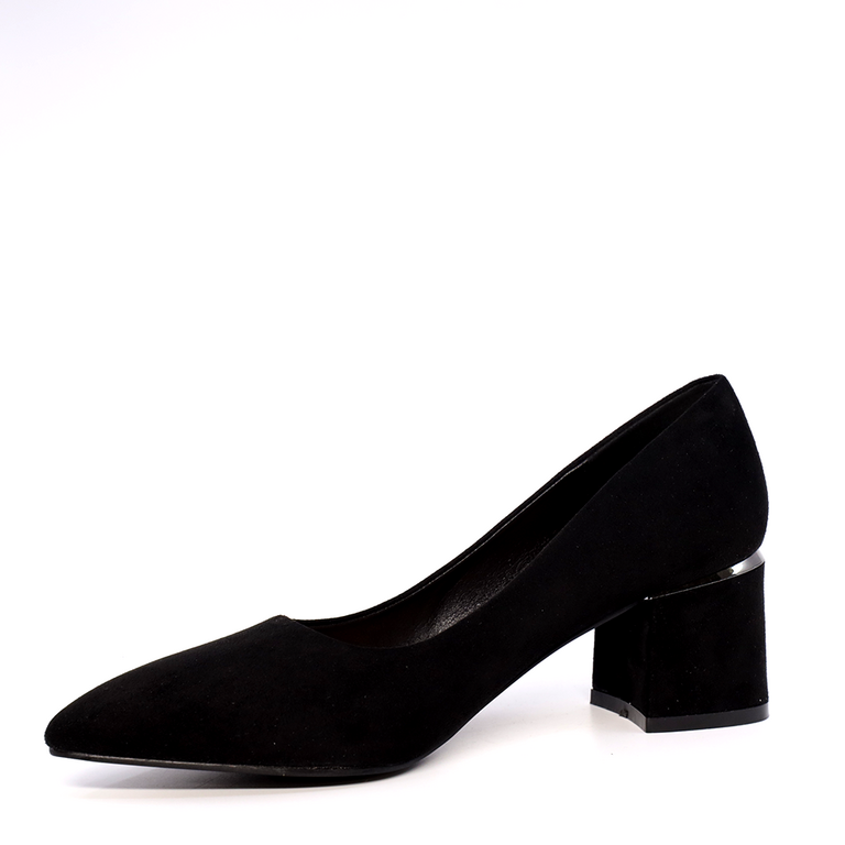Pantofi stiletto femei Solo Donna negri cu toc mic  1167DP1510VN