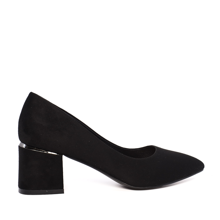 Solo Donna Women's Black Low Heel Stiletto Shoes 1167DP1510VN