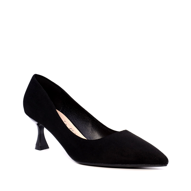 Solo Donna Women's Black Low Heel Stiletto Shoes 1167DP9100VN
