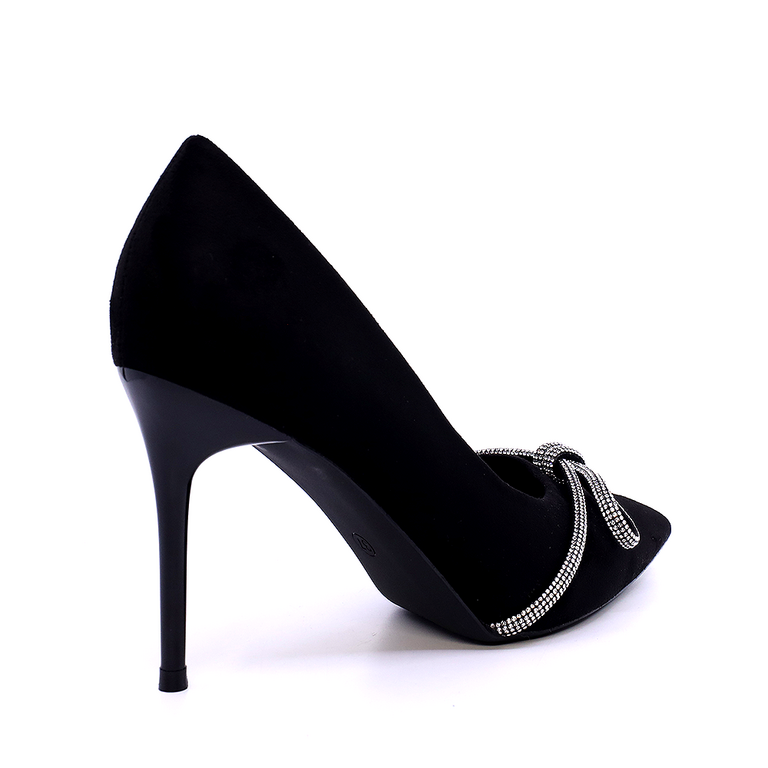 Pantofi stiletto femei Solo Donna negri  cu ștrasuri 2547DP9100VN