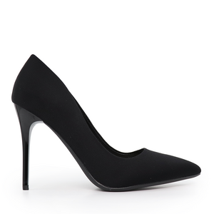Pantofi stiletto femei Solo Donna negri din satin cu toc înalt 1164DP4101RAN