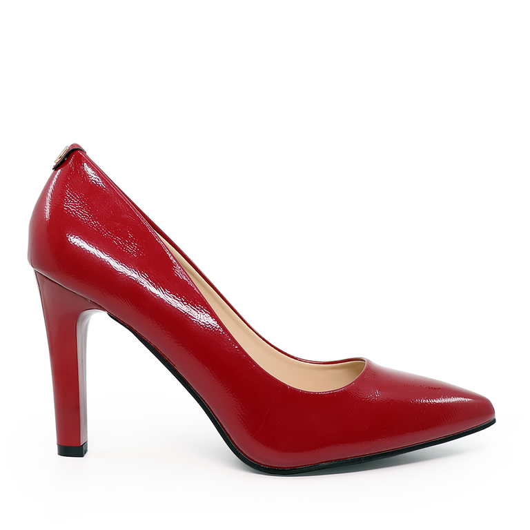Solo Donna women stiletto pumps in red faux patent leather 1164DP5100LR