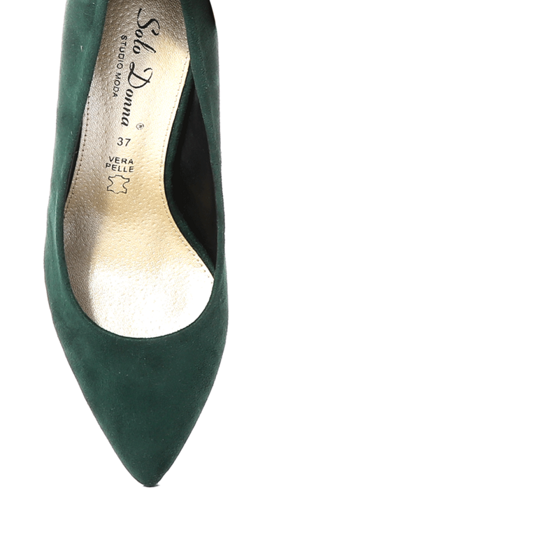 Solo Donna women stiletto pumps in green faux suede leather 1162DP4753VV