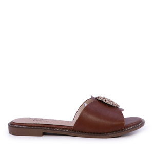 Saboți femei Solo Donna cognac cu elemente decorative 1169DST2810CO