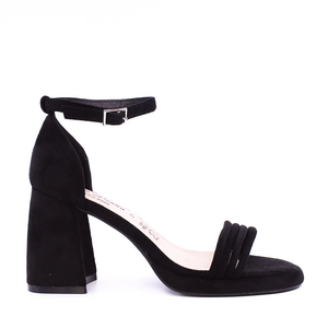 Sandale cu toc conic femei Solo Donna negre 1161DS1720VN