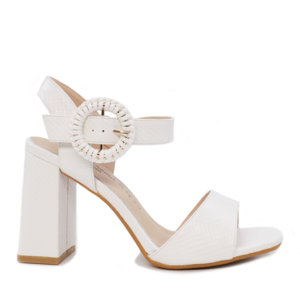 Solo Donna women high heel sandals in white faux leather 2545DS7992SA