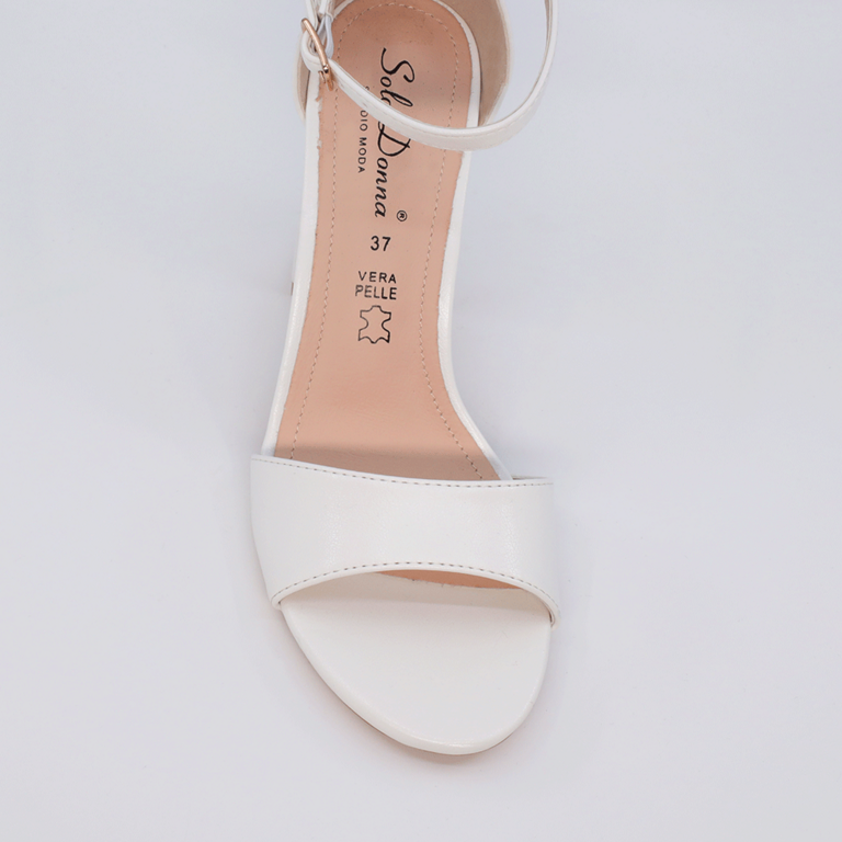 Sandale femei Solo Donna albe cu toc 1165DS1610A