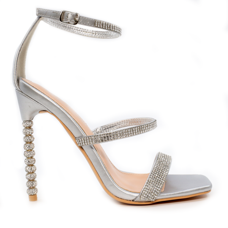 Women's Solo Donna silver high heel sandals 2857DS0299AG