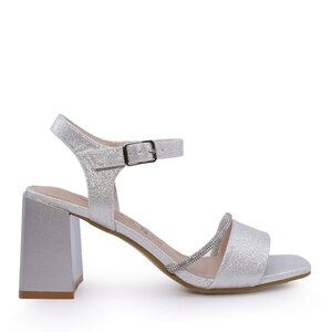 Solo Donna women's silver stiletto heel sandals 1169DS1100AG