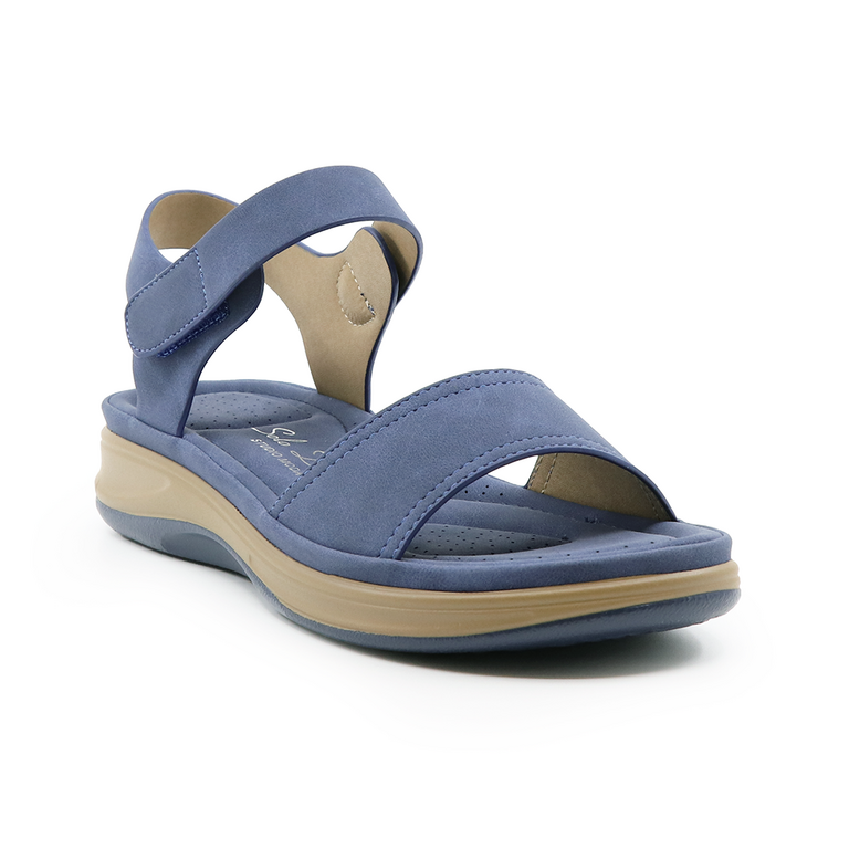 Solo Donna women sandals in navy faux leather 2853DS8129BL 