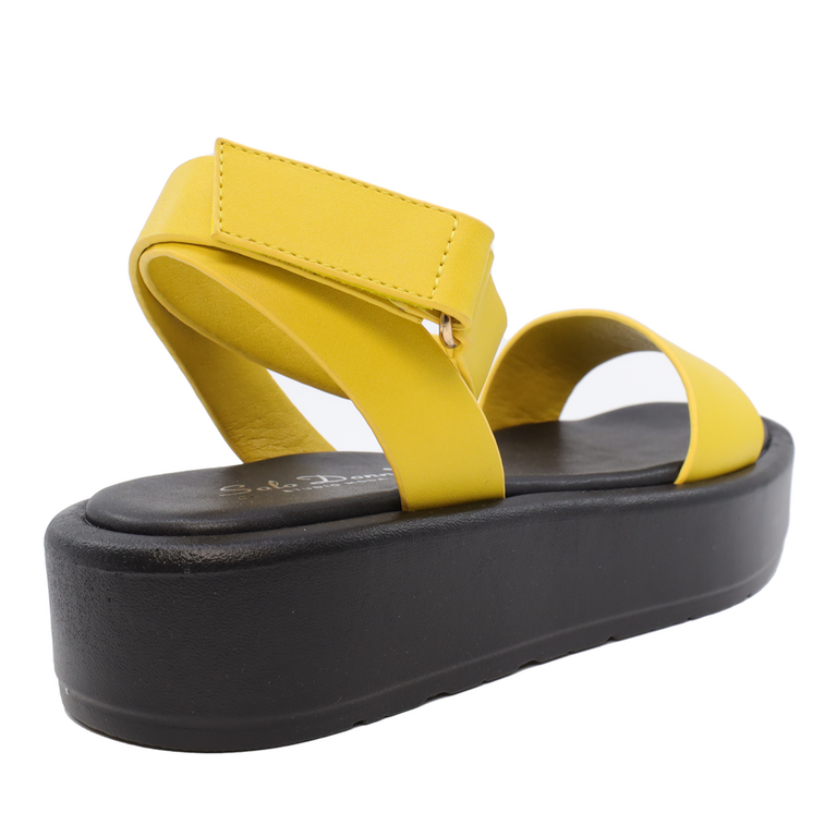 Solo Donna women sandals in yellow faux leather 2545DS2901G