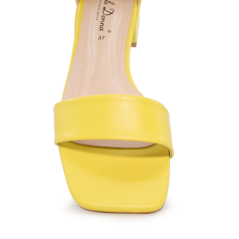Solo Donna women sandals in yellow faux leather 2855DS0027G