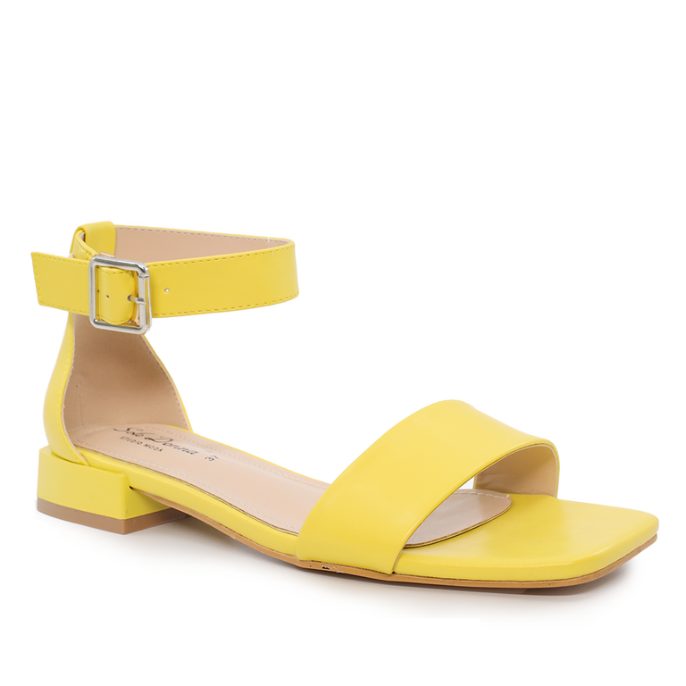 Solo Donna women sandals in yellow faux leather 2855DS0027G