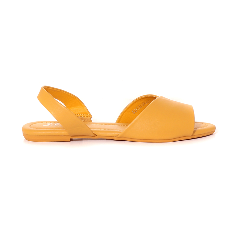 Solo Donna Women's Sandals  in yellow faux leather with elastic strap 2851DS8961G
