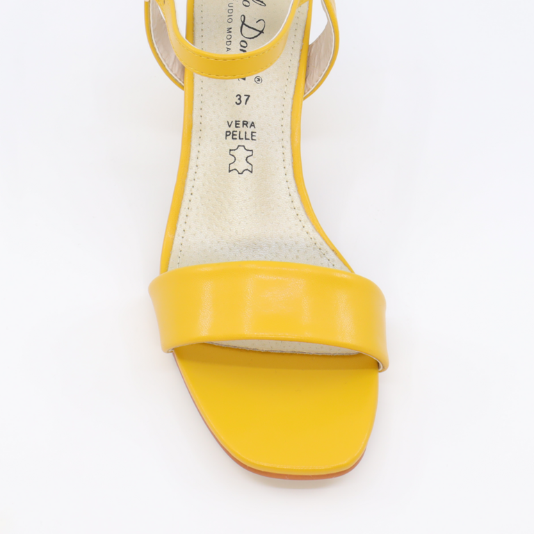 Sandale femei Solo Donna galbene cu toc mediu 1165DS2100G