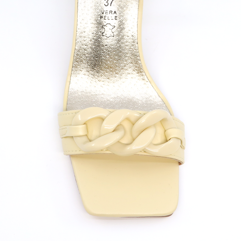Sandale femei Solo Donna galbene cu toc mediu 2855DS3662G