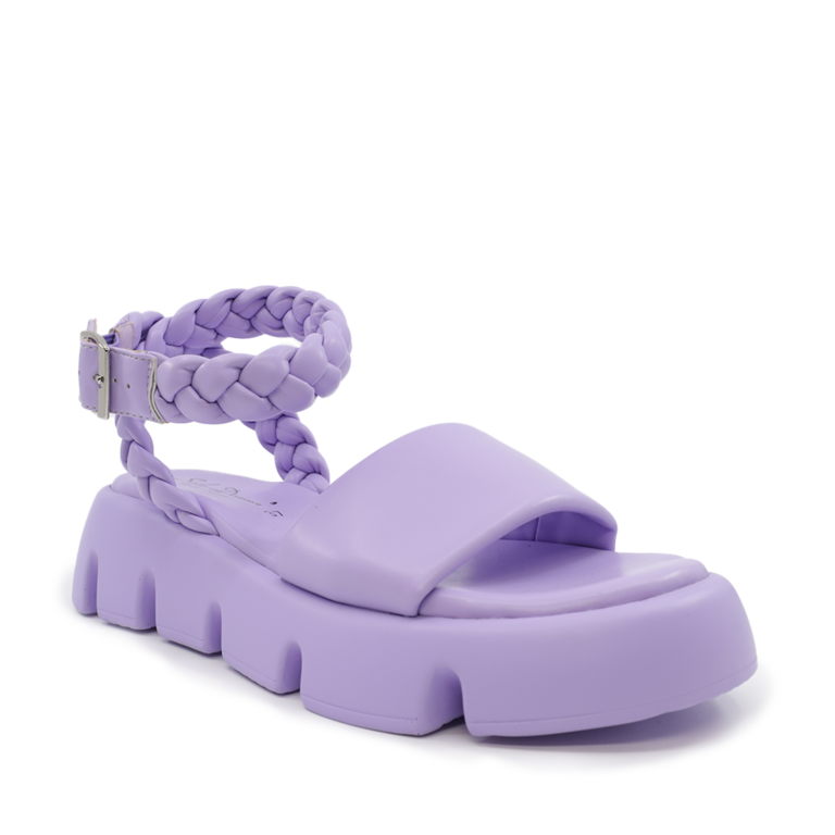 Solo Donna women sandals in light purple faux leather 2545DS4233LI