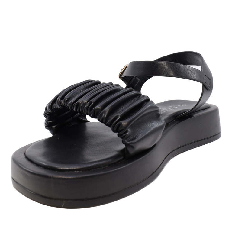 Solo Donna women sandals in black faux leather 2545DS1515N