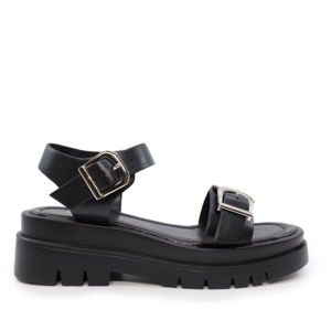 Solo Donna women sandals in black faux leather 2545DS2909N
