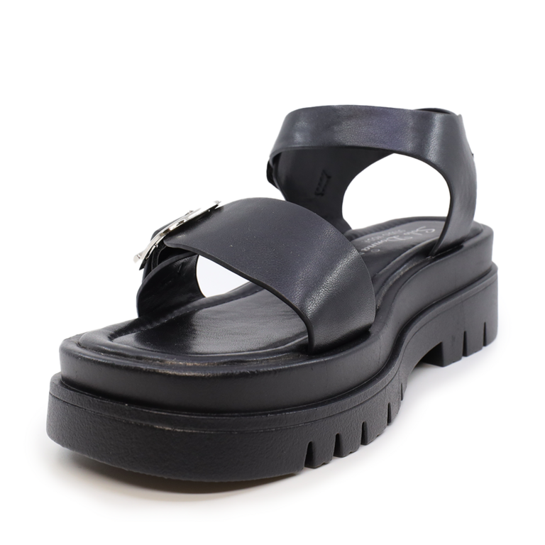 Solo Donna women sandals in black faux leather 2545DS2909N