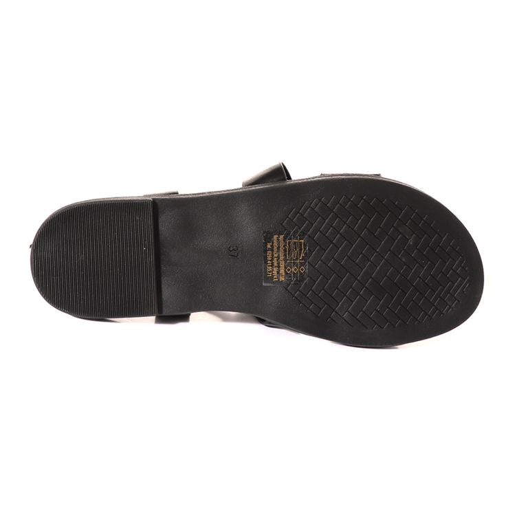 Solo Donna Women's black cross strap flat sandals 2541DS72511N