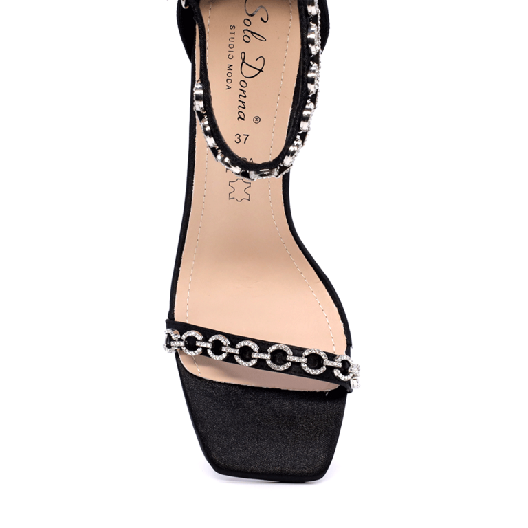 Women's sandals Solo Donna black with decorative elements 1165DS3420N