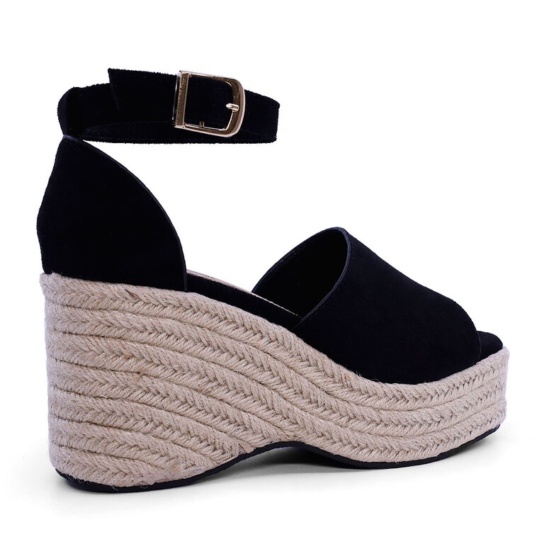Women's Solo Donna Black Platform Sandals 1167DS1310VN