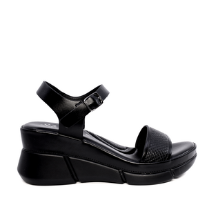 Women's Solo Donna black synthetic platform sandals 2547DS8713N