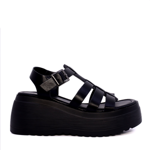 Women's Solo Donna black synthetic platform sandals 2547DS8919N