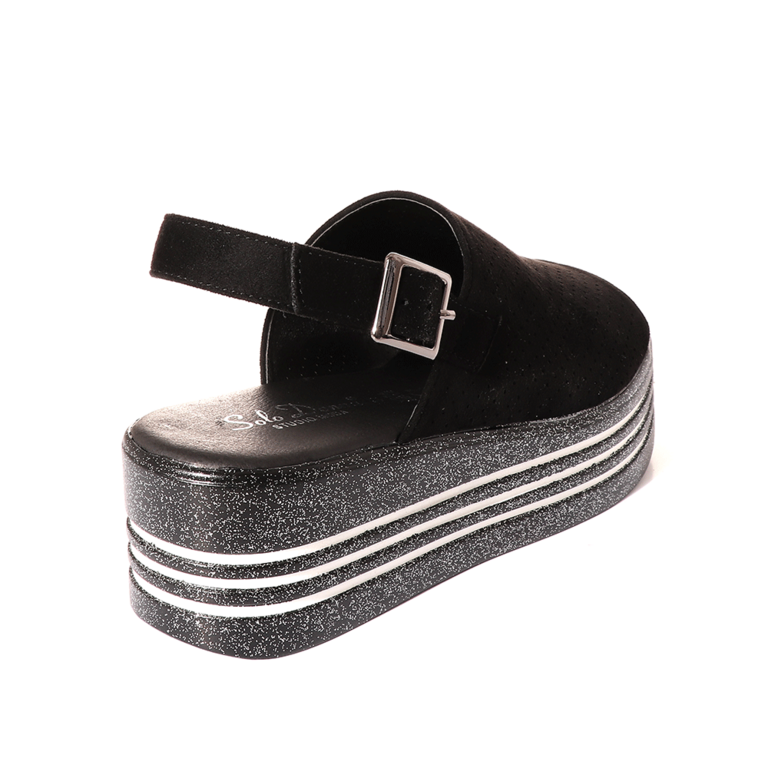 Solo Donna Women's black suede sandals 2541DS75858VN