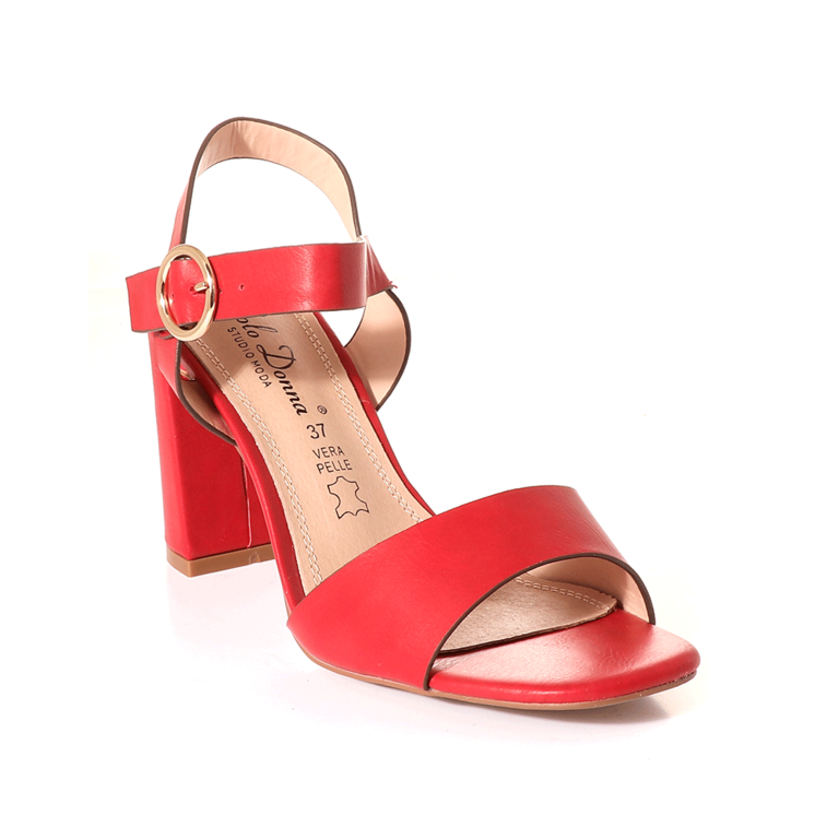 Solo Donna Women's red high heel sandals 2541DS66975R