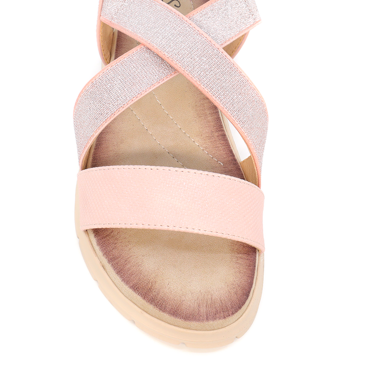 Solo Donna women sandals in pink faux leather 2545DS8449RO