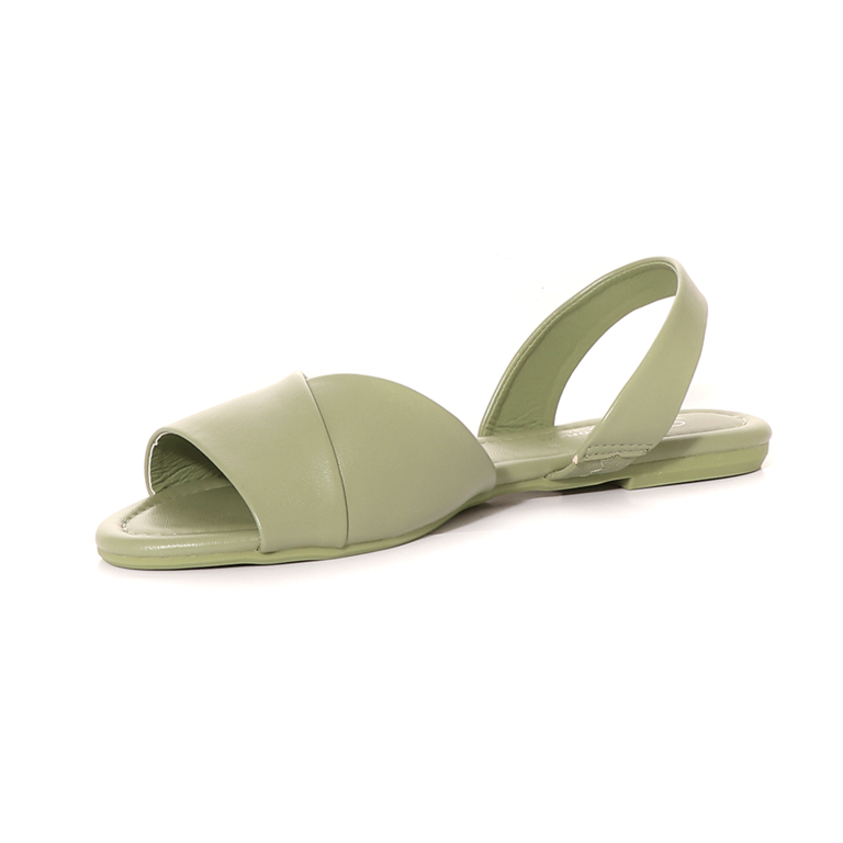Solo Donna Women's Sandals  in green faux leather  with elastic strap 2851DS8961V