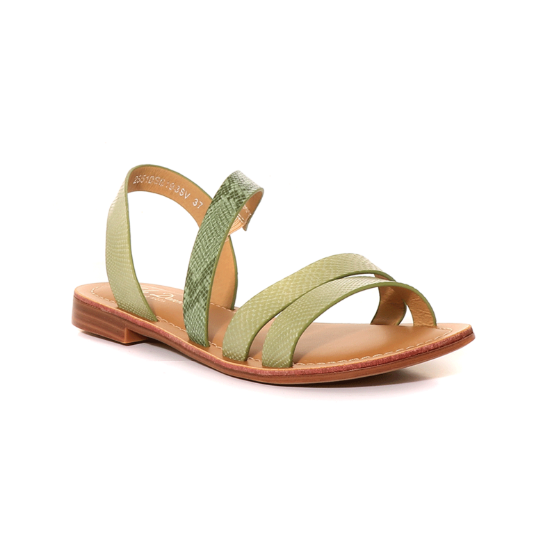Solo Donna Women's Sandals in green faux leather 2851DS6193SV
