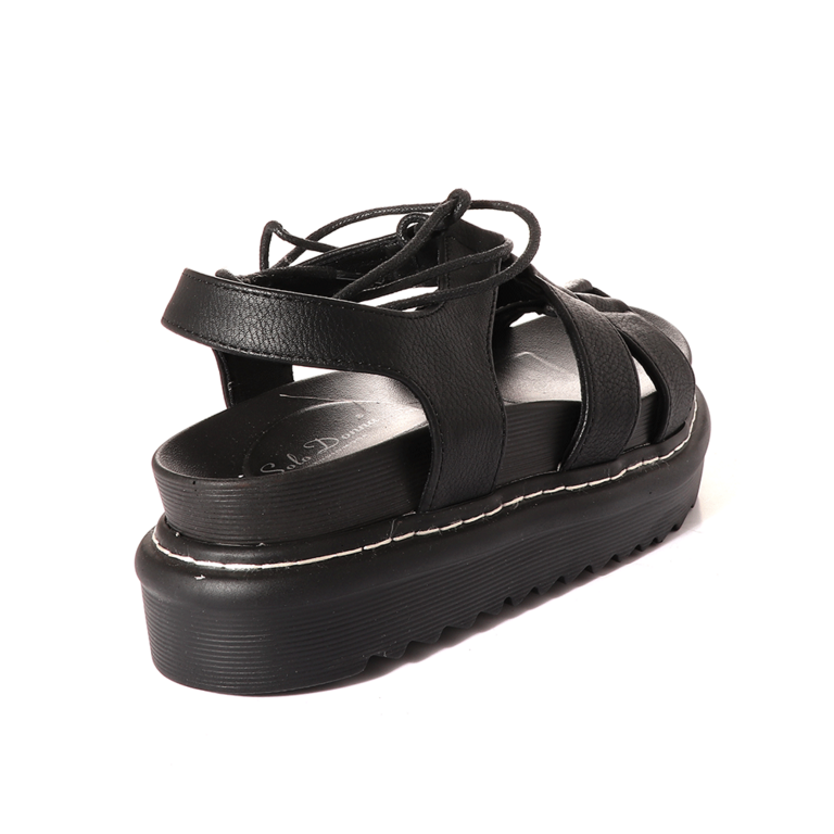 Solo Donna Women's black glam platform sandals 2541DS7041N