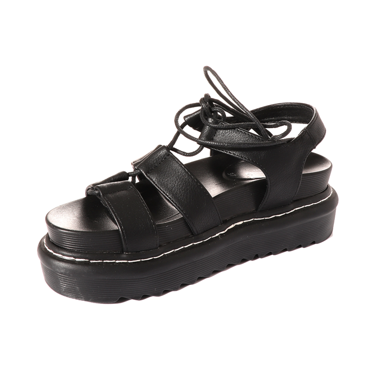 Solo Donna Women's black glam platform sandals 2541DS7041N