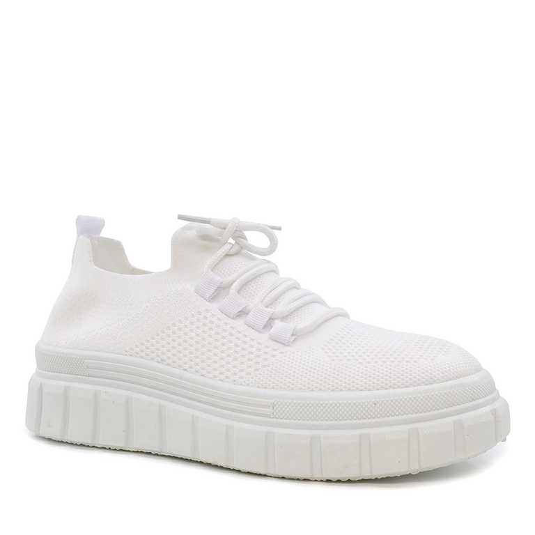 Solo Donna women slip on sneakers in white knitted fabric 2545DPS0195A