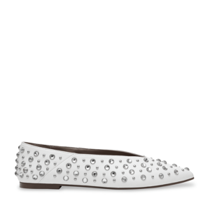 Steve Madden women's white ballet flats with rhinestones 1469DBVENECIAA