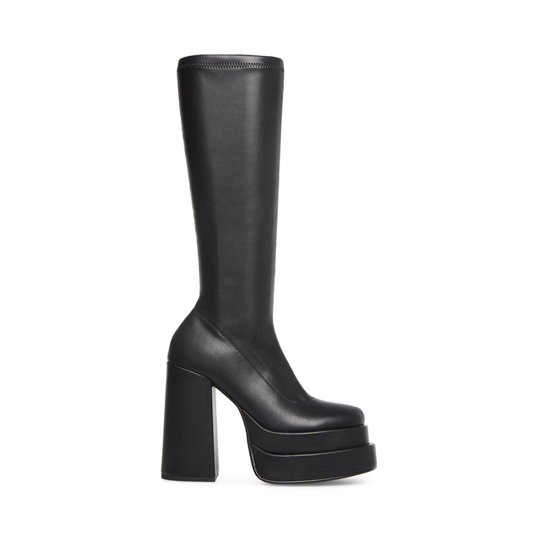 Steve Madden women Cypress boots in black faux leather 1464DC12113N