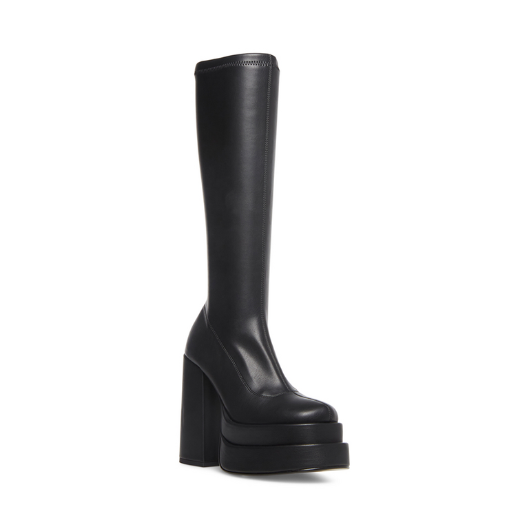 Steve Madden women Cypress boots in black faux leather 1464DC12113N
